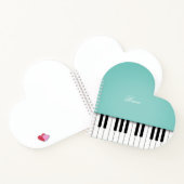 Aqua Grand Piano Music Keyboard Custom Notizblock (Innenseite)
