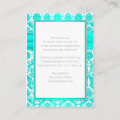 Aqua-, Grau- und White Damask-Verschlusskarte Begleitkarte (Rückseite)