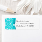 Aqua, Grau, Weiße Schneeflocken Rücksendeadresse (Insitu)