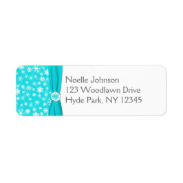 Aqua, Grau, Weiße Schneeflocken Rücksendeadresse