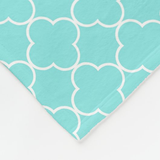 Aqua graue Quatrefoil Muster-Monogramm-Decke Fleecedecke (Ecke)