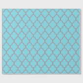 Aqua graues Quatrefoil fertigen Hintergrund-Farbe Geschenkpapier (Flach)