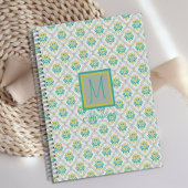 Aqua Gray Chartreuse Trendy Monogram Planer