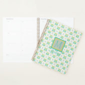 Aqua Gray Chartreuse Trendy Monogram Planer (Anzeige)