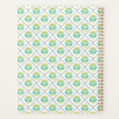 Aqua Gray Chartreuse Trendy Monogram Planer (Rückseite)