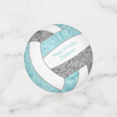 Aqua gray Girl Volleyball Geburtstagsparty Konfetti (Klein Vorderseite)