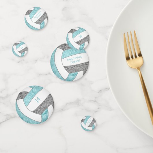 Aqua gray Girl Volleyball Geburtstagsparty Konfetti (Gruppe)