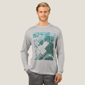 Aqua Gray-Green Diagonal MCM inspiriert Abstrakt Tri-Blend Shirt (Volle Vorderseite)