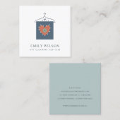 AQUA GRAY ORANGE BLUSH HANGING CLOTHES DRYCLEANER QUADRATISCHE VISITENKARTE (Vorne/Hinten)