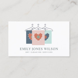 AQUA GRAY ORANGE BLUSH HANGING CLOTHES DRYCLEANER VISITENKARTE