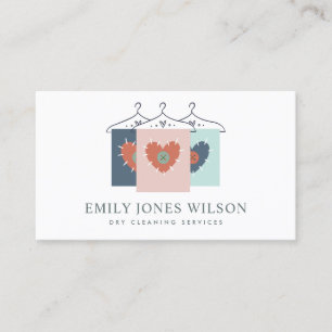 AQUA GRAY ORANGE BLUSH HANGING CLOTHES DRYCLEANER VISITENKARTE