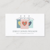 AQUA GRAY ORANGE BLUSH HANGING CLOTHES DRYCLEANER VISITENKARTE (Vorderseite)