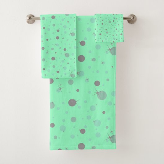 AQUA GRAY SPRITZER CUSTOM TOWEL SET (Insitu)