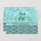Aqua gray "Tischnummer" Postkarte (Vorne/Hinten)