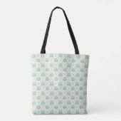 Aqua Gray und Chartreuse Muster Trendy Monogram Tasche (Rückseite)