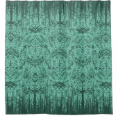 Aqua Green Abstract Tiki Pattern Duschvorhang (Vorderseite)