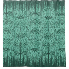 Aqua Green Abstract Tiki Pattern Duschvorhang