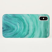 Aqua Green Agate II Wasserfarbmuster Case-Mate iPhone Hülle (Rückseite (Horizontal))