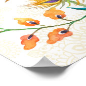 Aqua Green aquamarin Arabian Pfauenpfaue Empfang Poster (Ecke)