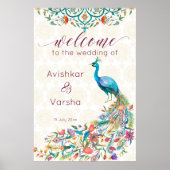 Aqua Green aquamarin Arabian Pfauenpfaue Empfang Poster (Vorne)