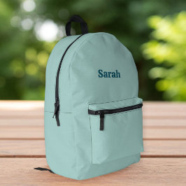 Aqua-Green Backpack - Elegant and Versatile Bedruckter Rucksack