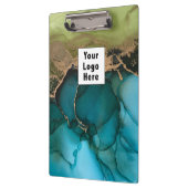 Aqua Green Black Aquamarin Gold DIY Logo Journal Klemmbrett (Links)