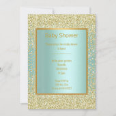 AQUA GREEN BLUE DIAMOND SPARKLE GOLD BABY SHOWER EINLADUNG (Vorderseite)