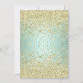 AQUA GREEN BLUE DIAMOND SPARKLE GOLD BABY SHOWER EINLADUNG (Rückseite)