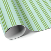 Aqua & Green Candy Strip Wrapping Paper Geschenkpapier (Rolleneckpunkt)