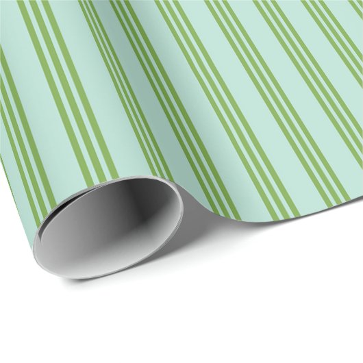 Aqua & Green Candy Strip Wrapping Paper Geschenkpapier (Rolleneckpunkt)