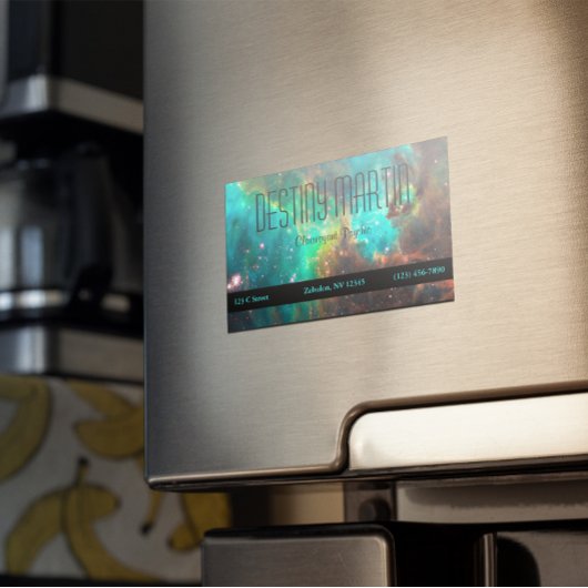 Aqua Green Celestial Foto Metaphysisch Magnetische Visitenkarte