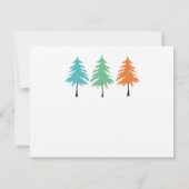 Aqua Green Coral Forest Pine Tree Wedding RSVP Karte (Rückseite)