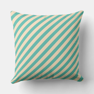 Aqua Green Diagonal Strip Kissen