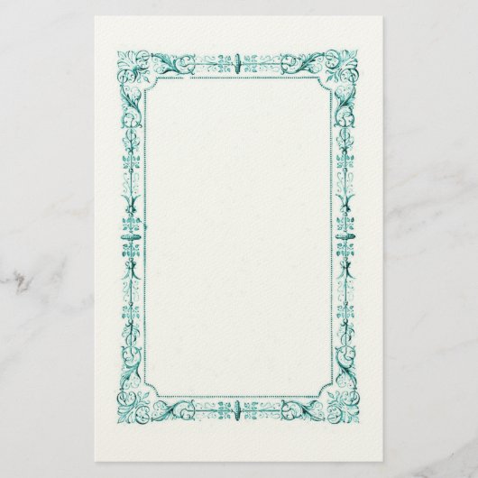 Aqua Green Extravagant Frame Briefpapier (Vorderseite)