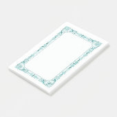 Aqua Green Extravagant Frame Post-it Klebezettel (angewinkelt)