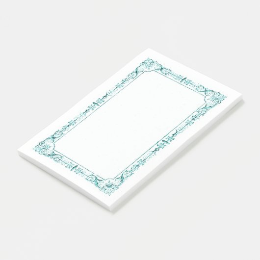 Aqua Green Extravagant Frame Post-it Klebezettel (angewinkelt)