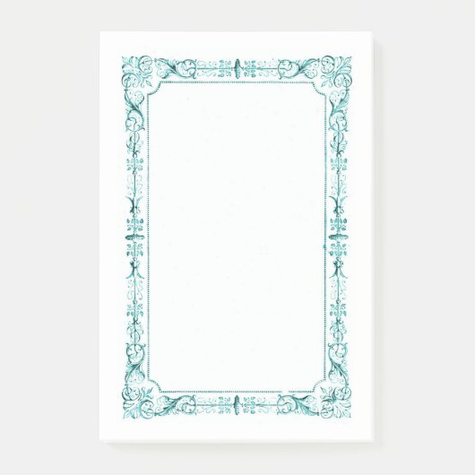 Aqua Green Extravagant Frame Post-it Klebezettel (Vorderseite)