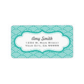 Aqua Green Geometric Circle Muster Address Labels Adressaufkleber (Vorne)