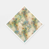 Aqua Green Gold Peacock Feathers Serviette (Ecke)