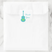 Aqua/Green Guitar Heart Danke Stickers (Tasche)