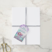 Aqua Green lila Kleine Meerjungfrau 1. Geburtstag Geschenkanhänger (Mit Garn)