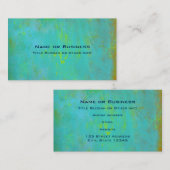 Aqua Green, Limon und braun Ochre Abstrakt Visitenkarte (Vorne/Hinten)