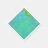 Aqua Green, Limon und Braun Ochre Grunge Abstrakt Serviette (Ecke)