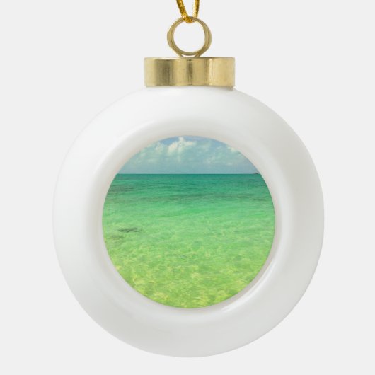 Aqua Green Ocean | Foto Turks und Caicos Keramik Kugel-Ornament (Vorderseite)