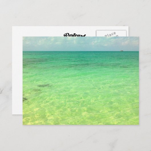 Aqua Green Ocean | Foto Turks und Caicos Postkarte (Vorne/Hinten)