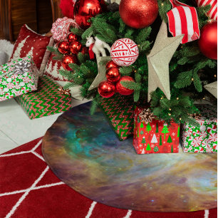 Aqua Green Orion-Nebel Polyester Weihnachtsbaumdecke