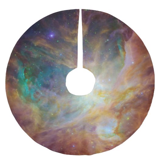 Aqua Green Orion Nebula Polyester Weihnachtsbaumdecke (Vorderseite)