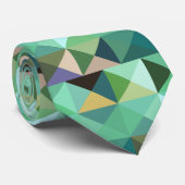 Aqua Green Pixel Geometric Abstrakt Art Krawatte (Gerollt)