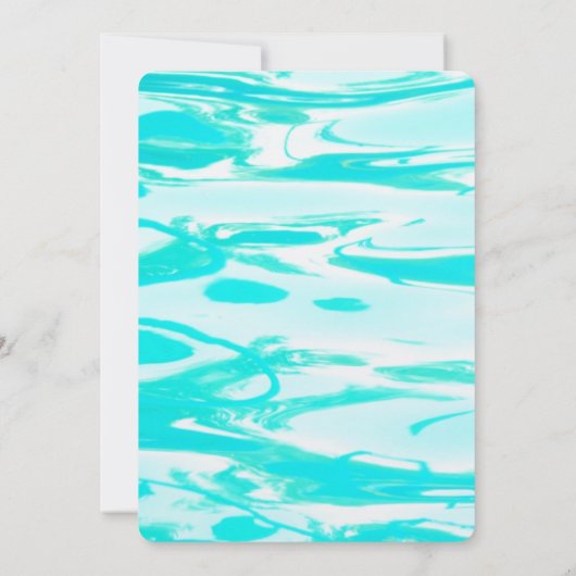 Aqua Green Pool Wasser Abstrakter Hintergrund Gebu Einladung (Rückseite)