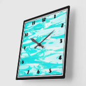Aqua Green Pool Wasser Abstrakter Hintergrund Quadratische Wanduhr (Winkel)